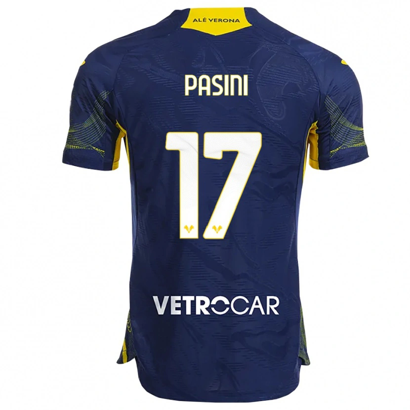 Danxen Heren Veronica Pasini #17 Marineblauw Geel Thuisshirt Thuistenue 2025/26 T-Shirt
