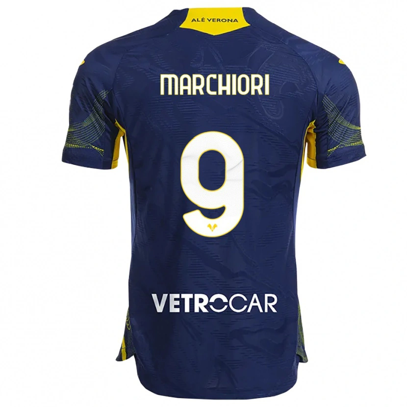 Danxen Heren Giorgia Marchiori #9 Marineblauw Geel Thuisshirt Thuistenue 2025/26 T-Shirt