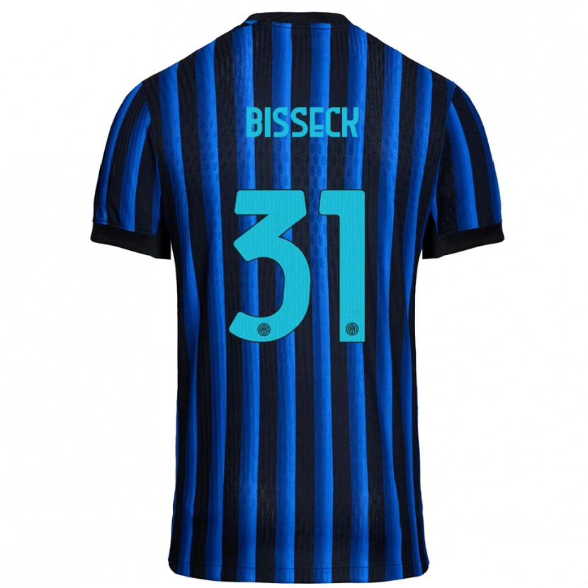 Danxen Heren Yann Bisseck #31 Zwart Blauw Thuisshirt Thuistenue 2025/26 T-Shirt