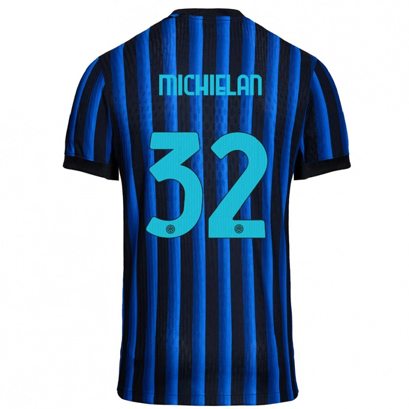 Danxen Heren Mattia Michielan #32 Zwart Blauw Thuisshirt Thuistenue 2025/26 T-Shirt