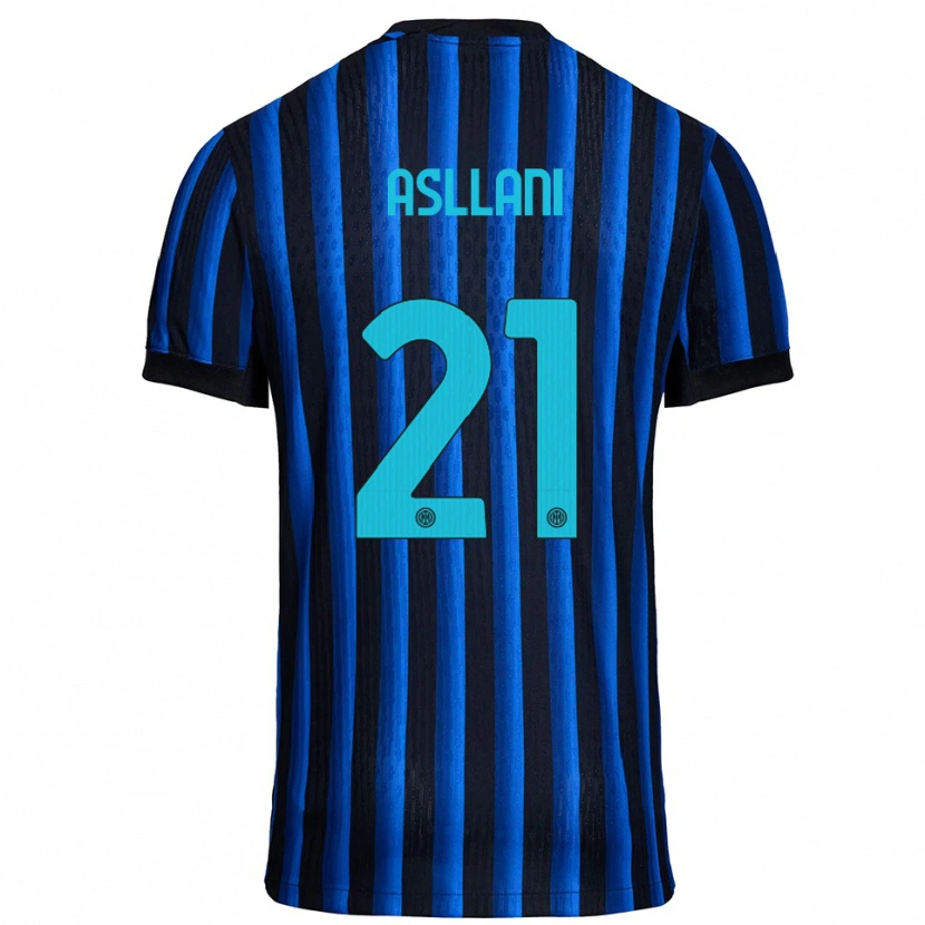 Danxen Heren Kristjan Asllani #21 Zwart Blauw Thuisshirt Thuistenue 2025/26 T-Shirt
