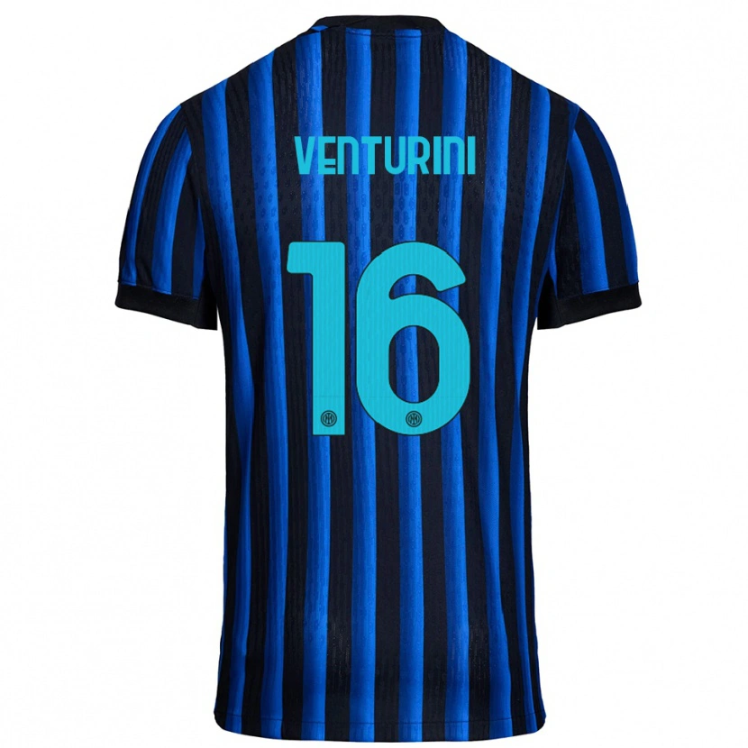 Danxen Heren Matteo Venturini #16 Zwart Blauw Thuisshirt Thuistenue 2025/26 T-Shirt