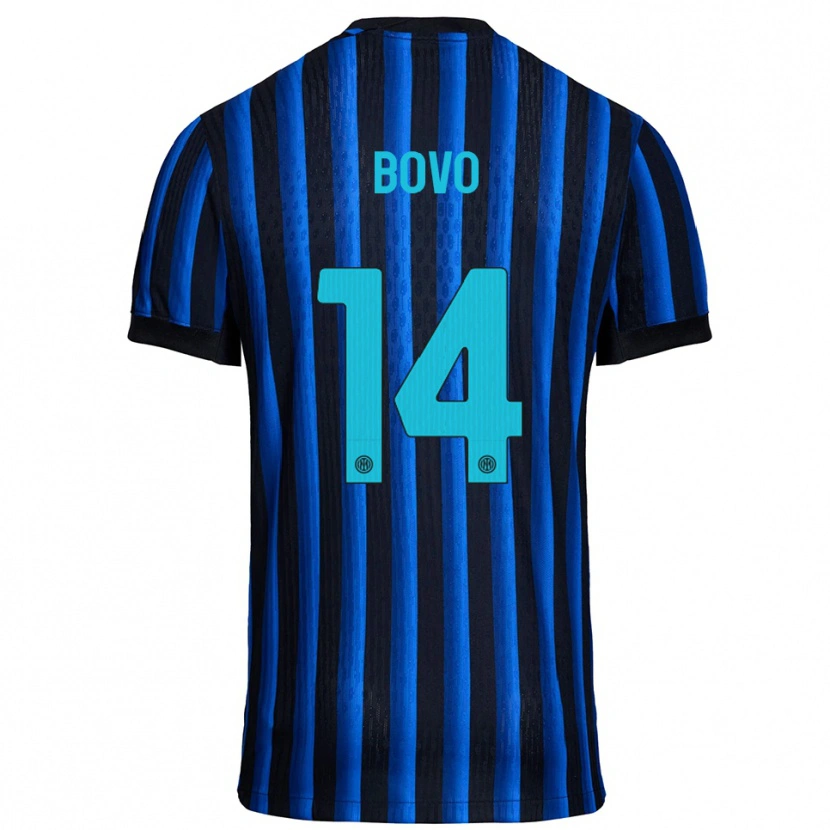 Danxen Heren Leonardo Bovo #14 Zwart Blauw Thuisshirt Thuistenue 2025/26 T-Shirt