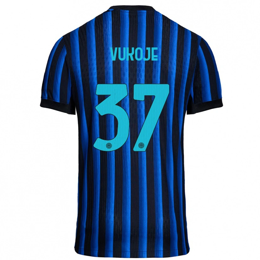 Danxen Heren Andrija Vukoje #37 Zwart Blauw Thuisshirt Thuistenue 2025/26 T-Shirt