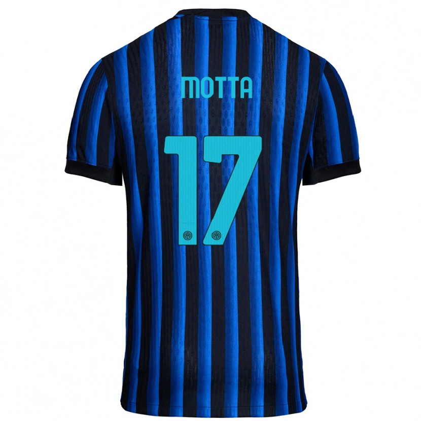 Danxen Heren Matteo Motta #17 Zwart Blauw Thuisshirt Thuistenue 2025/26 T-Shirt
