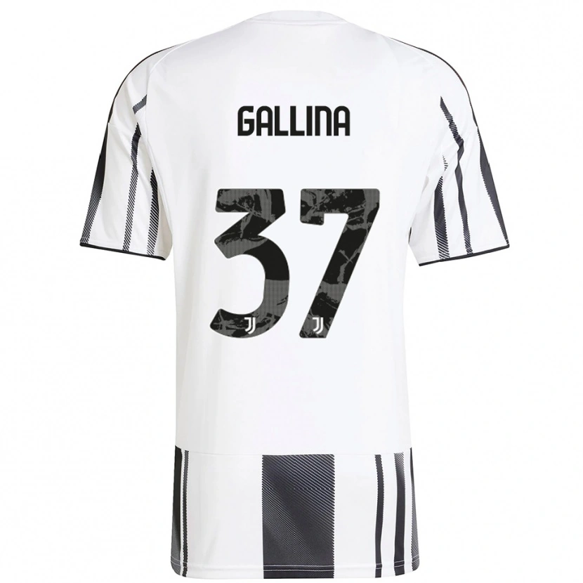 Danxen Heren Arianna Gallina #37 Wit Zwart Thuisshirt Thuistenue 2025/26 T-Shirt