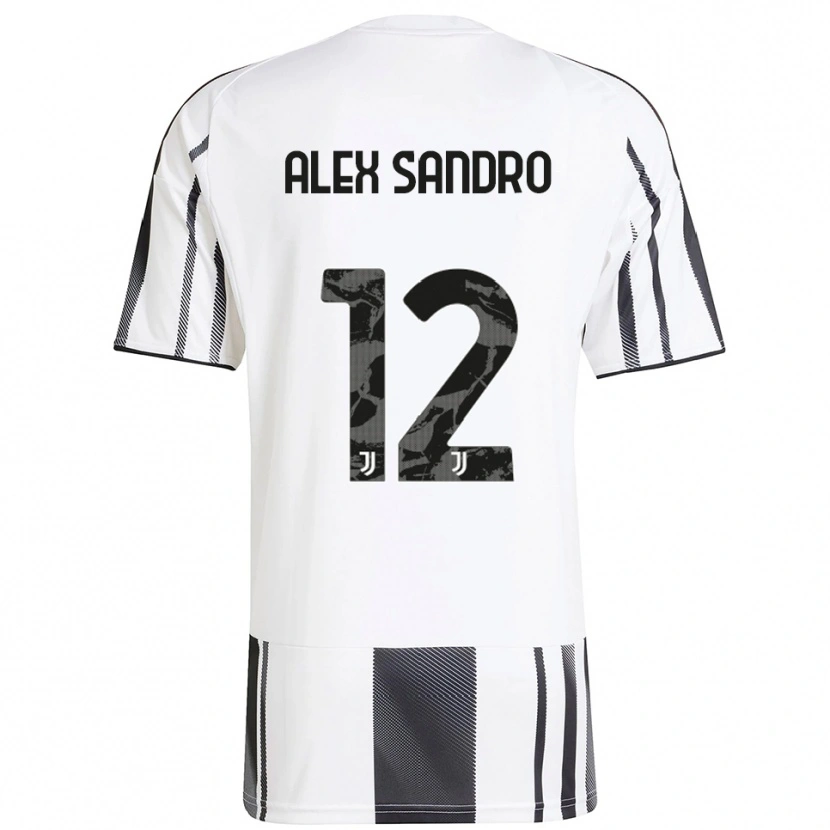 Danxen Heren Alex Sandro #12 Wit Zwart Thuisshirt Thuistenue 2025/26 T-Shirt