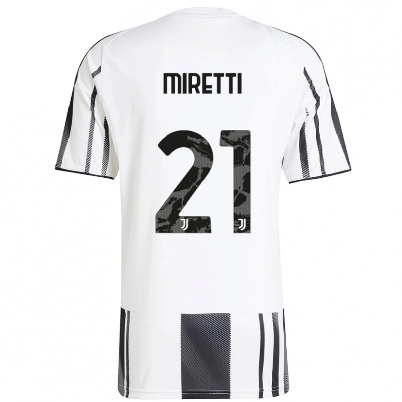 Danxen Heren Fabio Miretti #21 Wit Zwart Thuisshirt Thuistenue 2025/26 T-Shirt