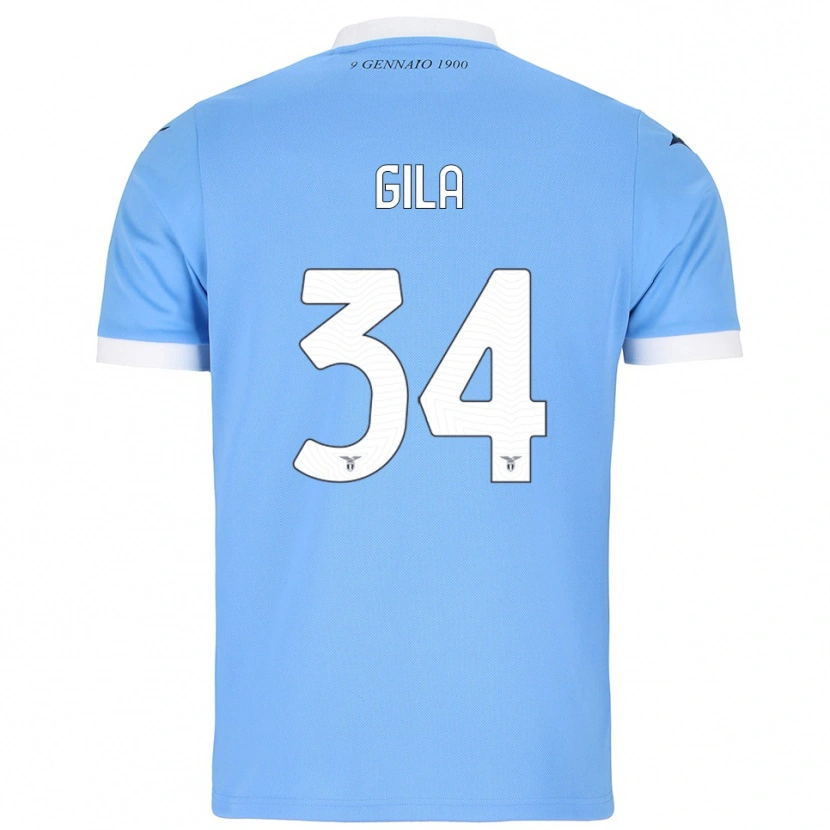 Danxen Heren Mario Gila #34 Hemelblauw Wit Thuisshirt Thuistenue 2025/26 T-Shirt