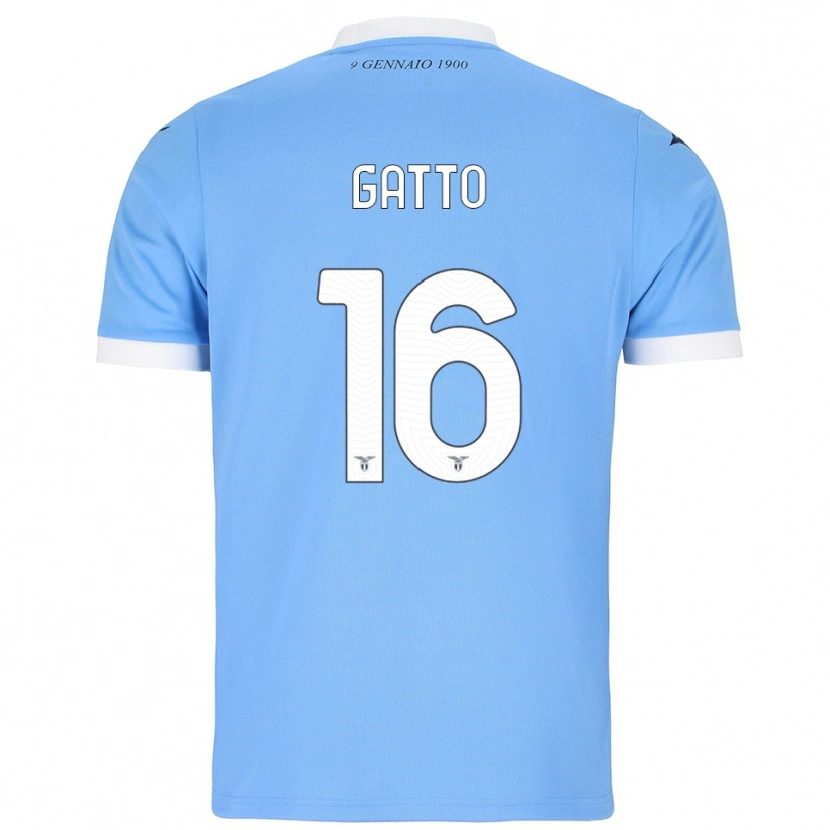 Danxen Heren Francesco Gatto #16 Hemelblauw Wit Thuisshirt Thuistenue 2025/26 T-Shirt