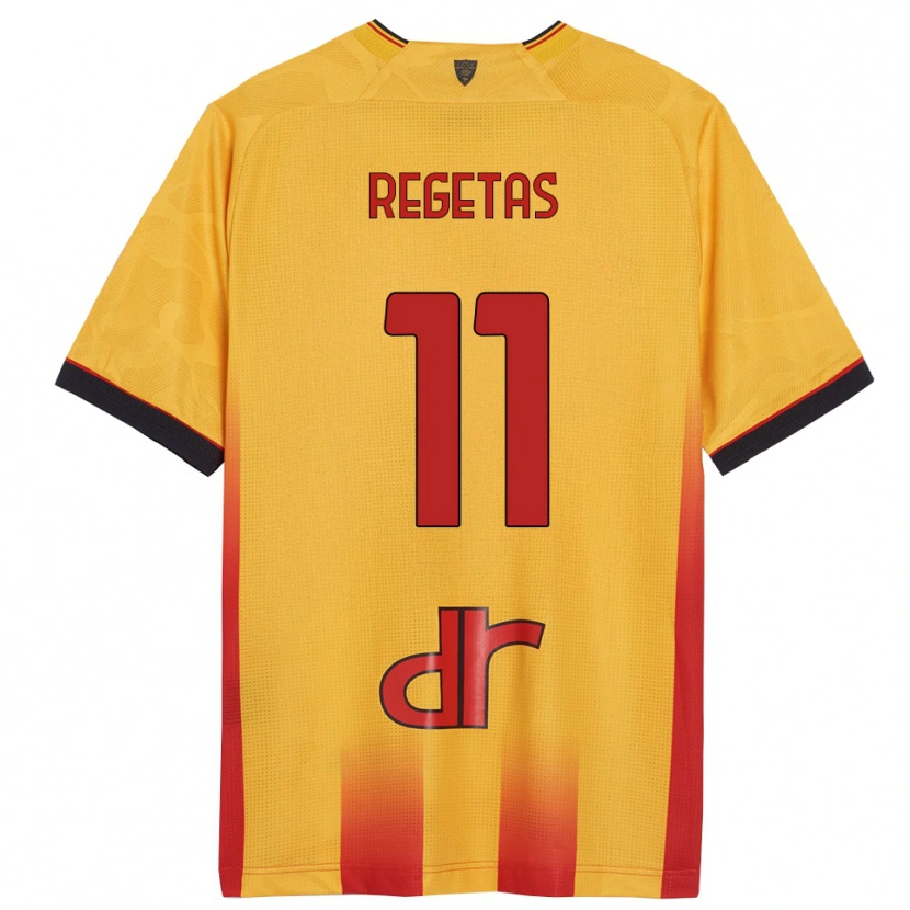 Danxen Heren Domagoj Regetas #11 Geel Oranje Thuisshirt Thuistenue 2025/26 T-Shirt