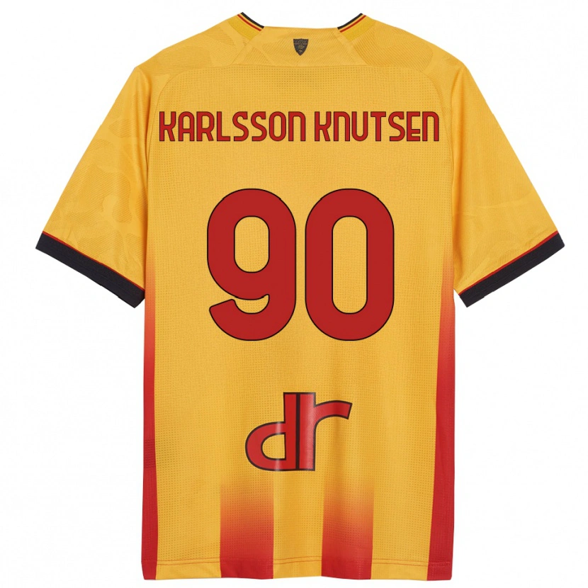 Danxen Heren Storm Karlsson Knutsen #90 Geel Oranje Thuisshirt Thuistenue 2025/26 T-Shirt