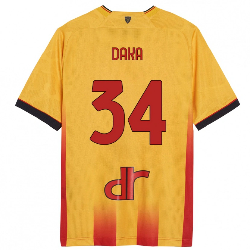 Danxen Heren Dario Daka #34 Geel Oranje Thuisshirt Thuistenue 2025/26 T-Shirt