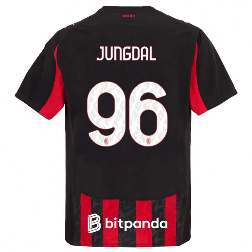 Danxen Heren Andreas Jungdal #96 Rood Zwart Thuisshirt Thuistenue 2025/26 T-Shirt