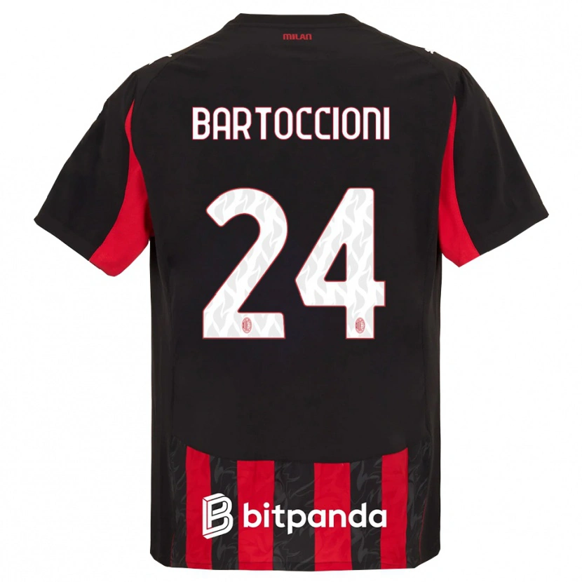 Danxen Heren Andrea Bartoccioni #24 Rood Zwart Thuisshirt Thuistenue 2025/26 T-Shirt