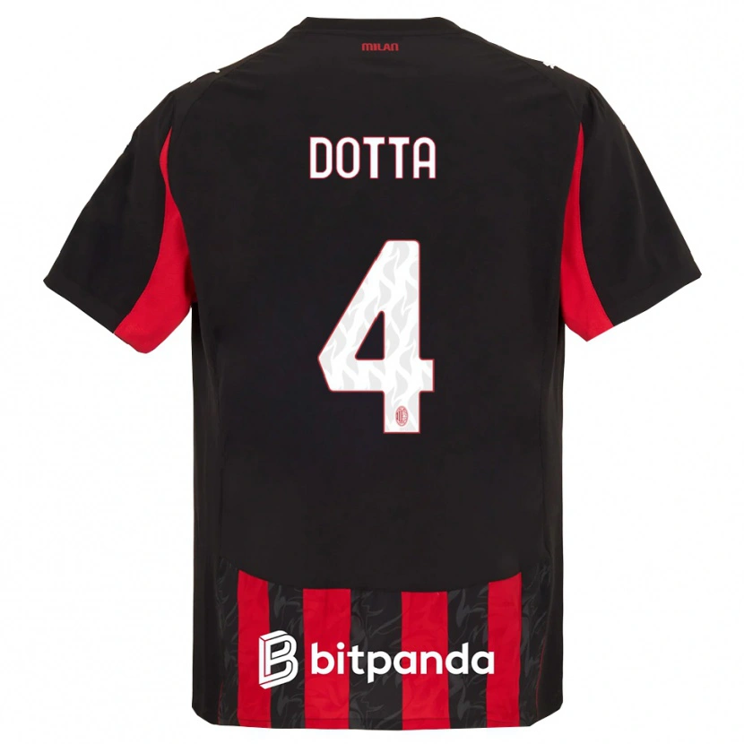 Danxen Heren Cristiano Dotta #4 Rood Zwart Thuisshirt Thuistenue 2025/26 T-Shirt
