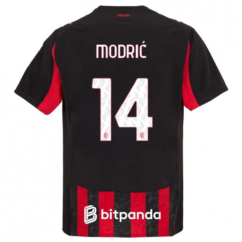 Danxen Heren Luka Modrić #14 Rood Zwart Thuisshirt Thuistenue 2025/26 T-Shirt