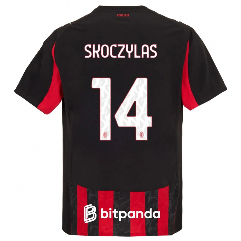 Danxen Heren Mateusz Skoczylas #14 Rood Zwart Thuisshirt Thuistenue 2025/26 T-Shirt