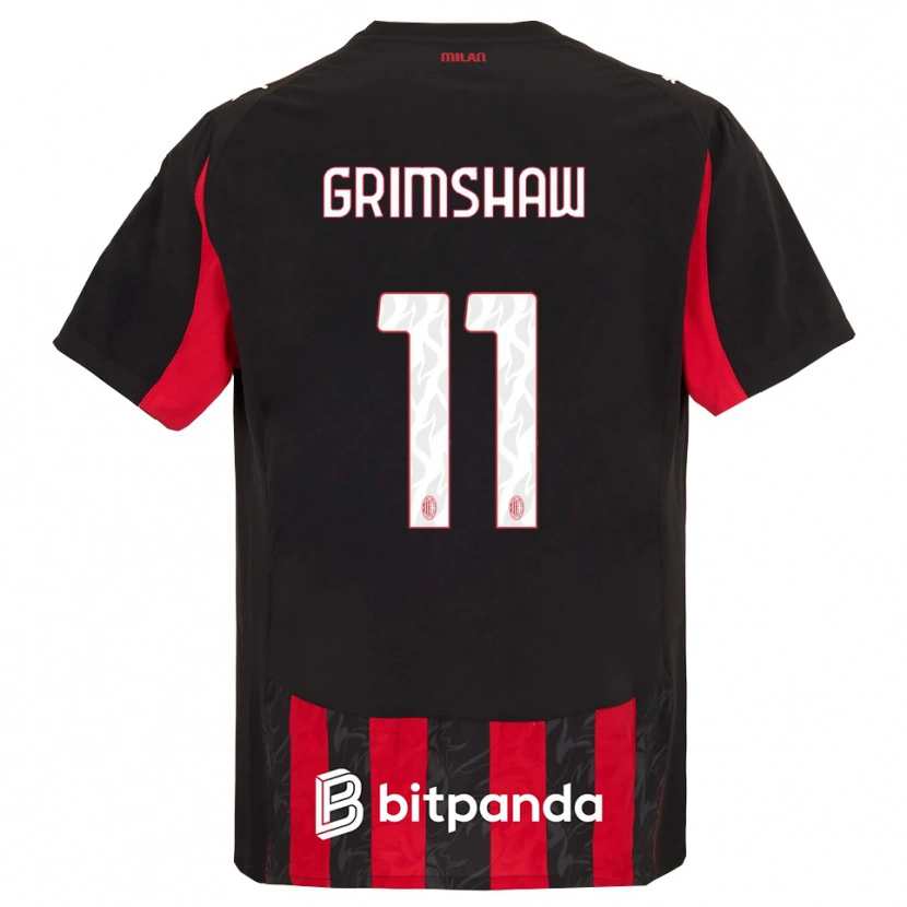 Danxen Heren Christy Grimshaw #11 Rood Zwart Thuisshirt Thuistenue 2025/26 T-Shirt
