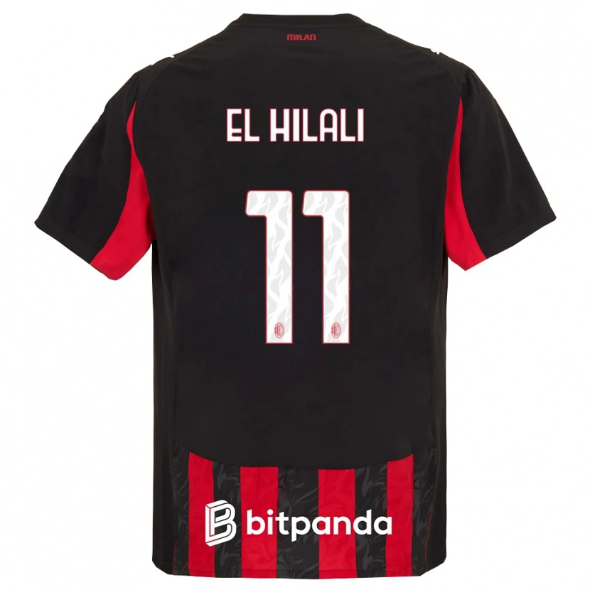 Danxen Heren Youns El Hilali #11 Rood Zwart Thuisshirt Thuistenue 2025/26 T-Shirt