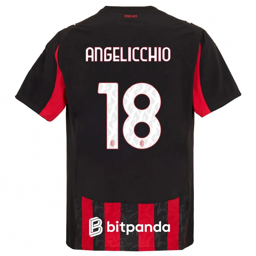 Danxen Heren Mattia Angelicchio #18 Rood Zwart Thuisshirt Thuistenue 2025/26 T-Shirt