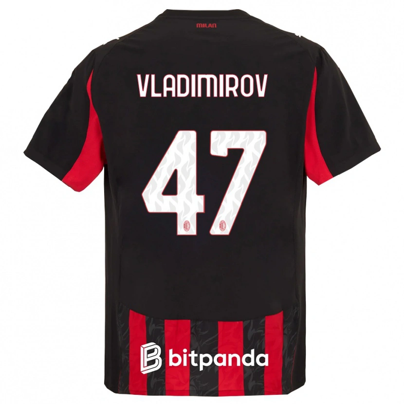 Danxen Heren Valeri Vladimirov #47 Rood Zwart Thuisshirt Thuistenue 2025/26 T-Shirt