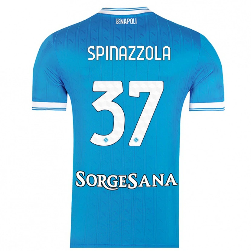 Danxen Heren Leonardo Spinazzola #37 Hemelblauw Wit Thuisshirt Thuistenue 2025/26 T-Shirt