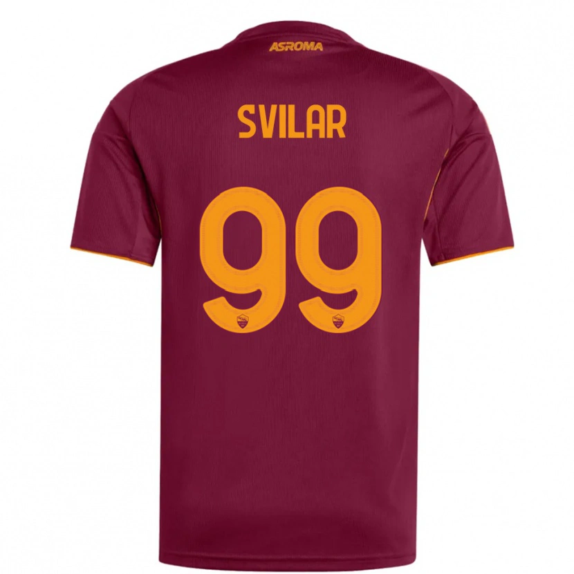 Danxen Heren Mile Svilar #99 Bourgondisch Oranje Thuisshirt Thuistenue 2025/26 T-Shirt