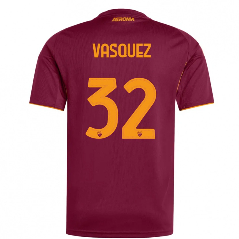 Danxen Heren Devis Vásquez #32 Bourgondisch Oranje Thuisshirt Thuistenue 2025/26 T-Shirt
