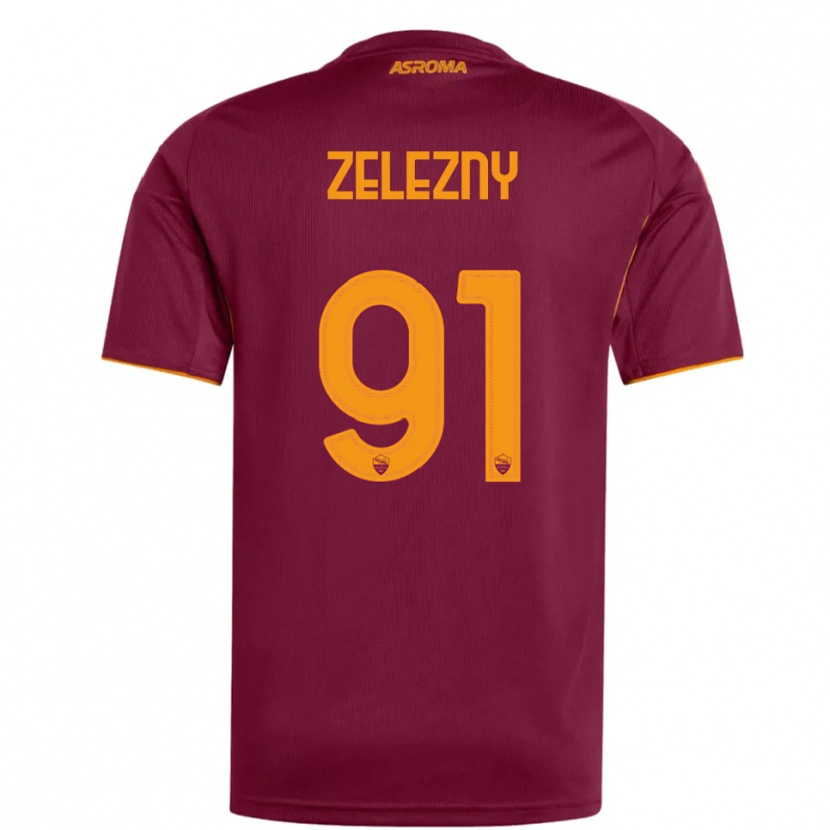 Danxen Heren Radoslaw Zelezny #91 Bourgondisch Oranje Thuisshirt Thuistenue 2025/26 T-Shirt
