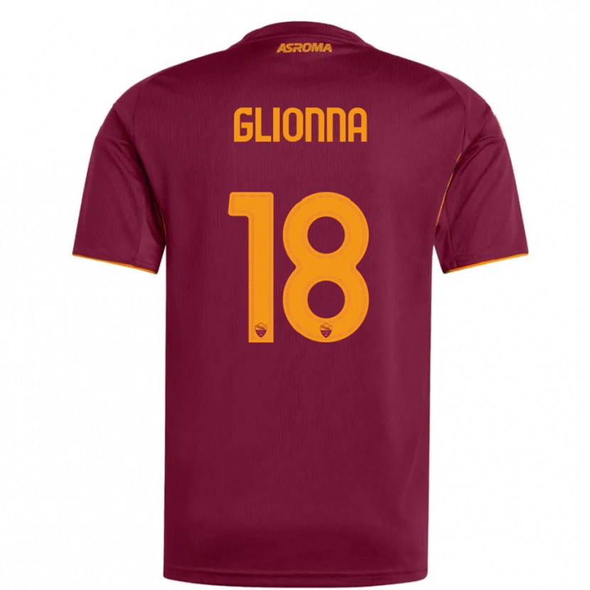 Danxen Heren Benedetta Glionna #18 Bourgondisch Oranje Thuisshirt Thuistenue 2025/26 T-Shirt