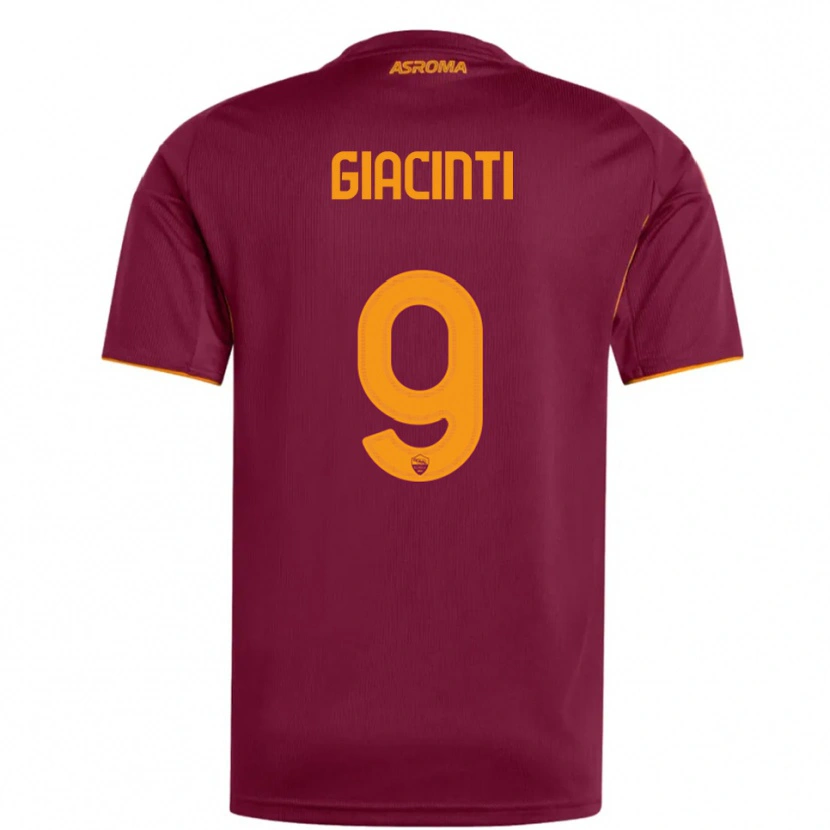 Danxen Heren Valentina Giacinti #9 Bourgondisch Oranje Thuisshirt Thuistenue 2025/26 T-Shirt