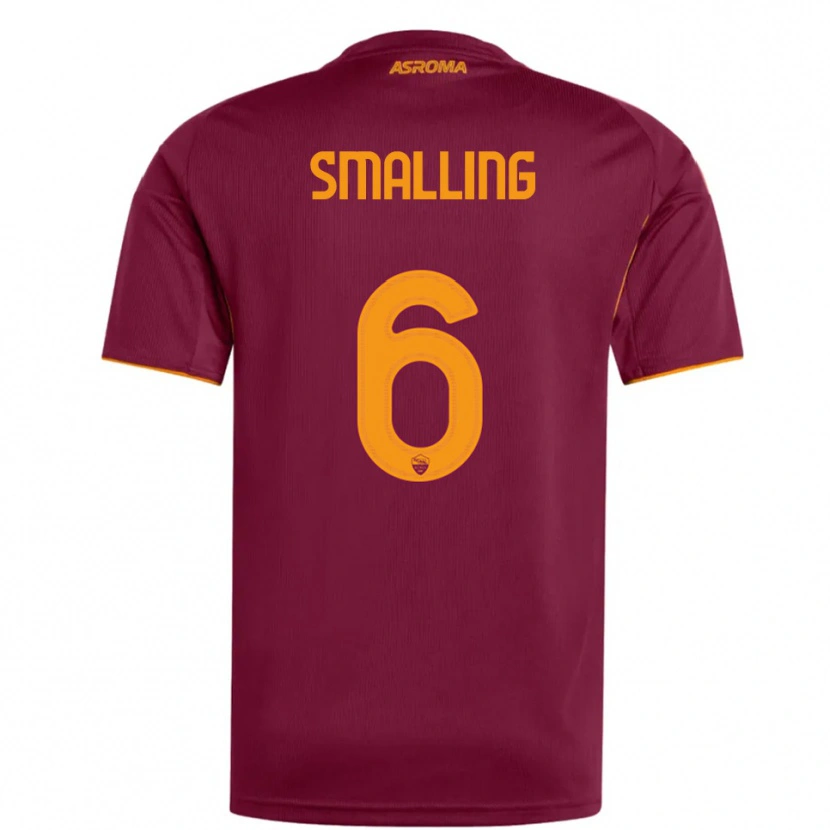 Danxen Heren Chris Smalling #6 Bourgondisch Oranje Thuisshirt Thuistenue 2025/26 T-Shirt