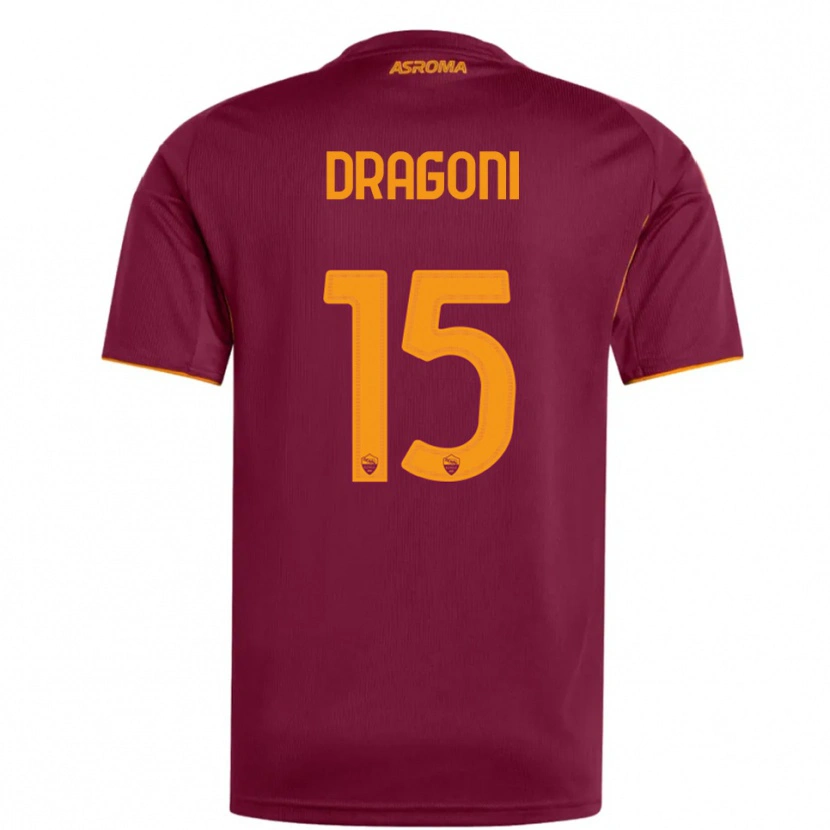 Danxen Heren Giulia Dragoni #15 Bourgondisch Oranje Thuisshirt Thuistenue 2025/26 T-Shirt