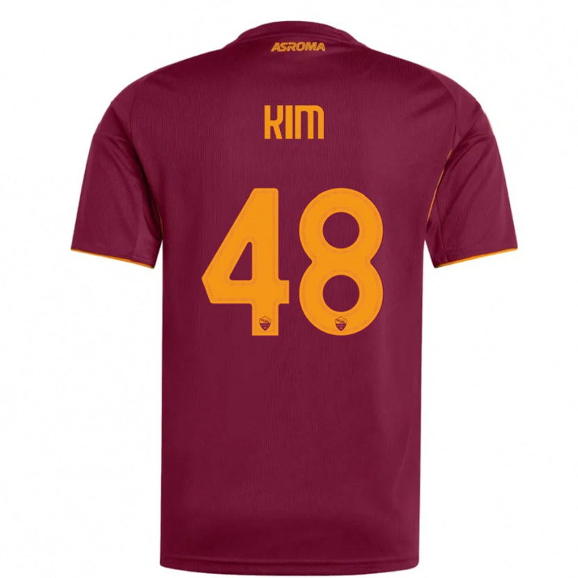 Danxen Heren Shin-Ji Kim #48 Bourgondisch Oranje Thuisshirt Thuistenue 2025/26 T-Shirt
