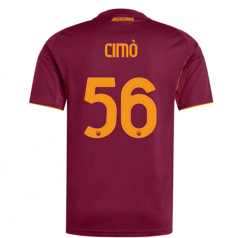 Danxen Heren Giada Cimò #56 Bourgondisch Oranje Thuisshirt Thuistenue 2025/26 T-Shirt