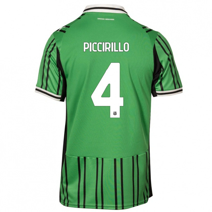 Danxen Heren Michele Piccirillo #4 Groen Zwart Thuisshirt Thuistenue 2025/26 T-Shirt