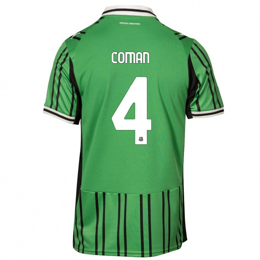 Danxen Heren Rareș Coman #4 Groen Zwart Thuisshirt Thuistenue 2025/26 T-Shirt
