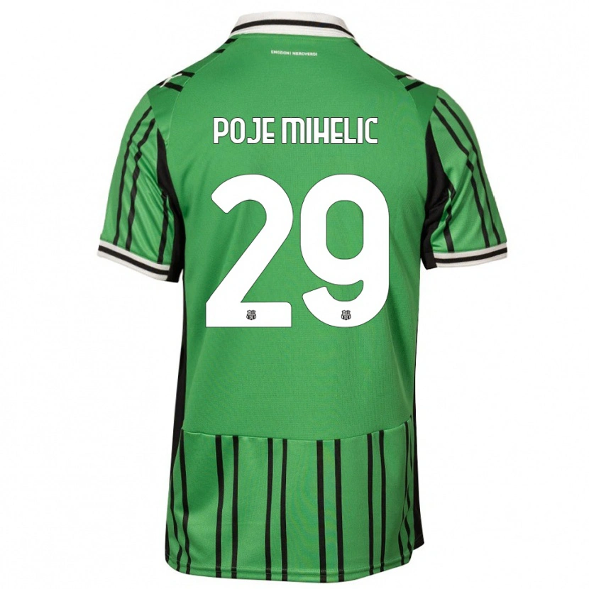 Danxen Heren Naja Poje Mihelič #29 Groen Zwart Thuisshirt Thuistenue 2025/26 T-Shirt