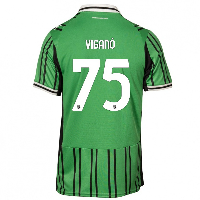 Danxen Heren Lorenzo Viganò #75 Groen Zwart Thuisshirt Thuistenue 2025/26 T-Shirt