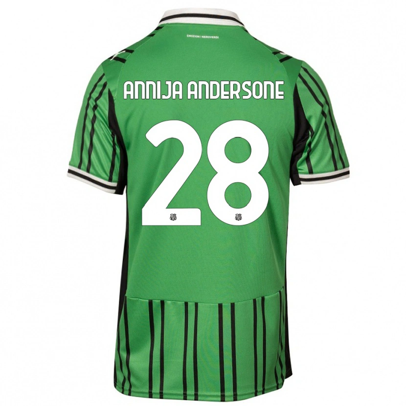 Danxen Heren Gabriela Annija Andersone #28 Groen Zwart Thuisshirt Thuistenue 2025/26 T-Shirt