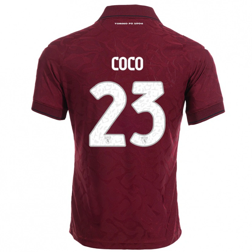 Danxen Heren Saúl Coco #23 Bourgondisch Wit Thuisshirt Thuistenue 2025/26 T-Shirt