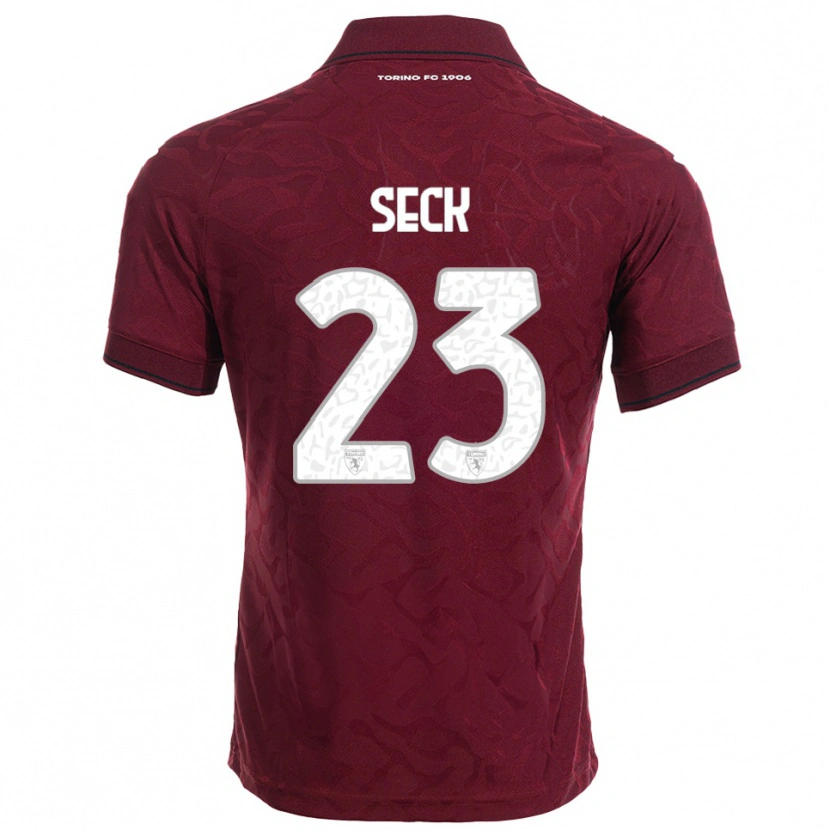 Danxen Heren Demba Seck #23 Bourgondisch Wit Thuisshirt Thuistenue 2025/26 T-Shirt