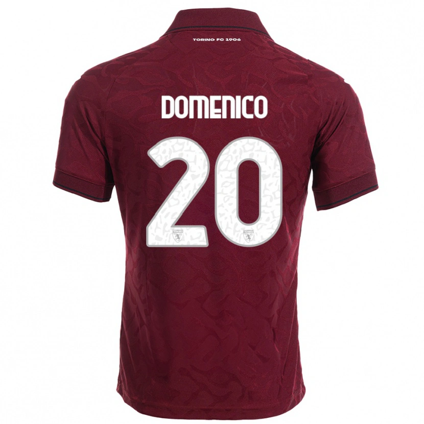 Danxen Heren Domenico Gai #20 Bourgondisch Wit Thuisshirt Thuistenue 2025/26 T-Shirt