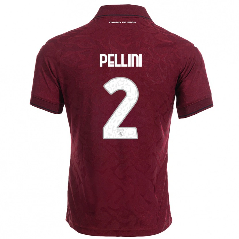 Danxen Heren Mattia Pellini #2 Bourgondisch Wit Thuisshirt Thuistenue 2025/26 T-Shirt