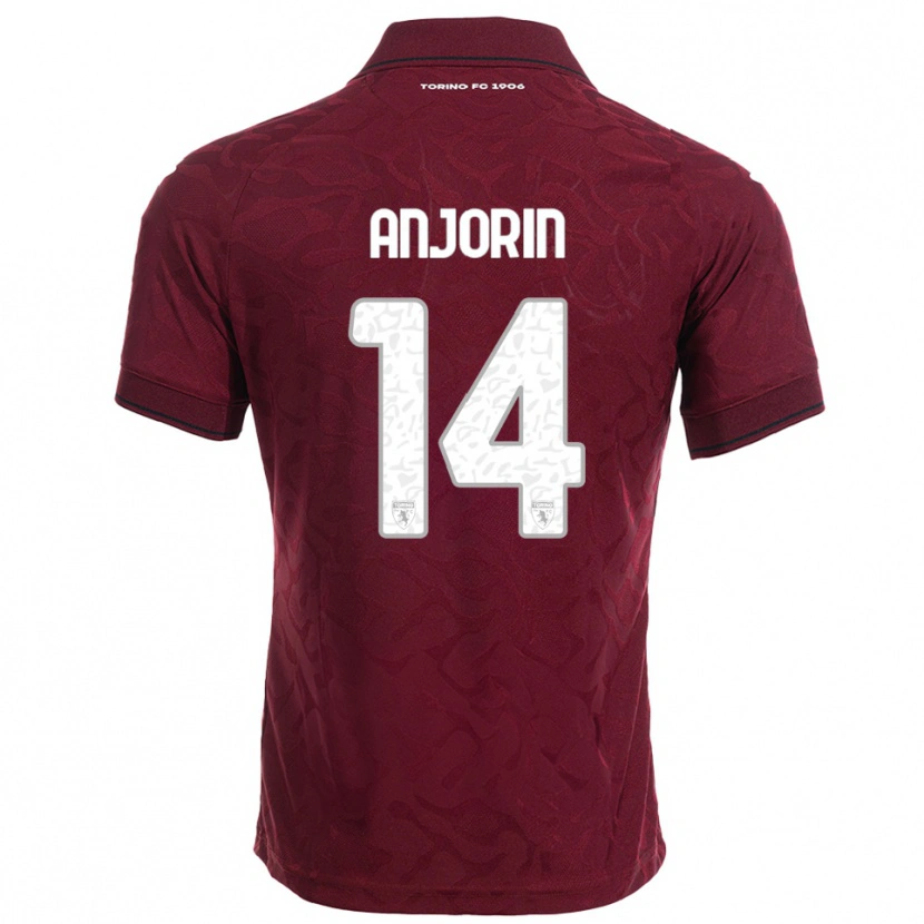 Danxen Heren Tino Anjorin #14 Bourgondisch Wit Thuisshirt Thuistenue 2025/26 T-Shirt