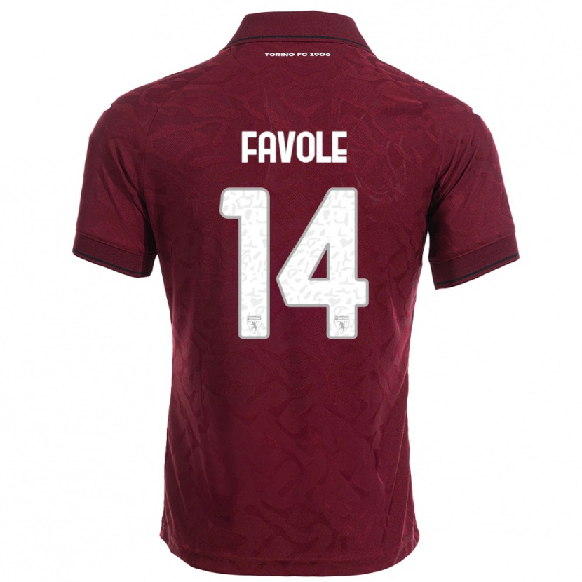 Danxen Heren Annalisa Favole #14 Bourgondisch Wit Thuisshirt Thuistenue 2025/26 T-Shirt