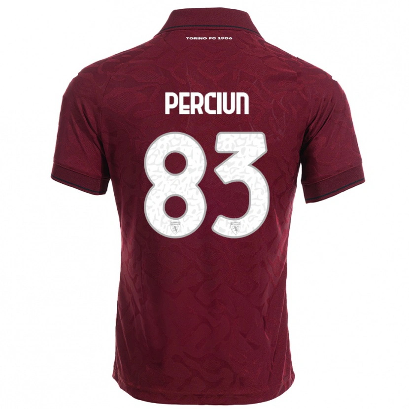 Danxen Heren Sergiu Perciun #83 Bourgondisch Wit Thuisshirt Thuistenue 2025/26 T-Shirt
