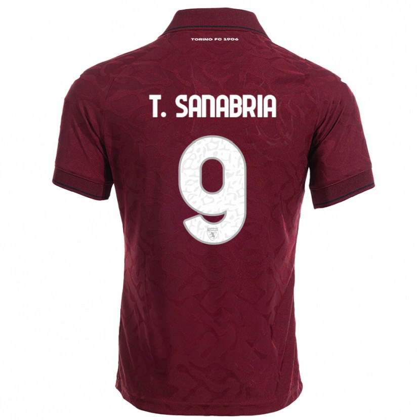 Danxen Heren Antonio Sanabria #9 Bourgondisch Wit Thuisshirt Thuistenue 2025/26 T-Shirt