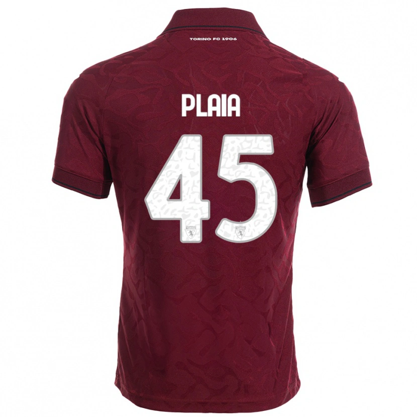 Danxen Heren Francesco Plaia #45 Bourgondisch Wit Thuisshirt Thuistenue 2025/26 T-Shirt